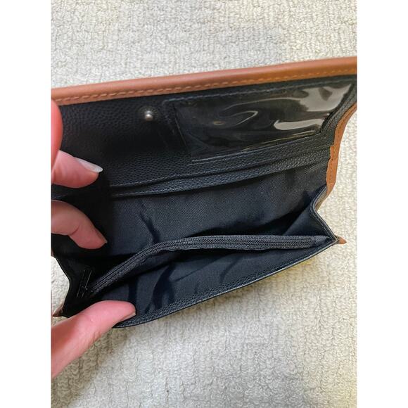 VTG Esprit Black Brown Faux Leather Bi-Fold Wallet NOS 7.5 x 4" NEW - Picture 5 of 7